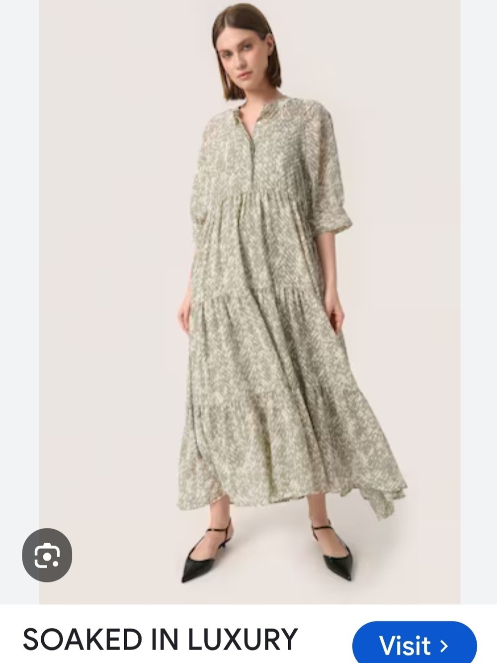 Soaked In Luxury Osaka Romantic Flowy Cottagecore Shadow Drop Print Maxi Dress